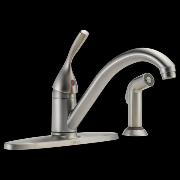 Delta 400-DST Single Handle Kitchen Faucet with Spray