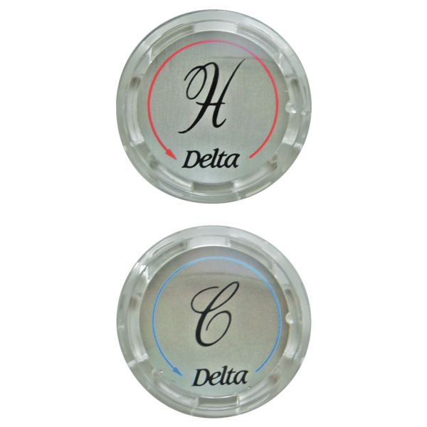 Delta RP19659 Button Set - Hot / Cold - Clear