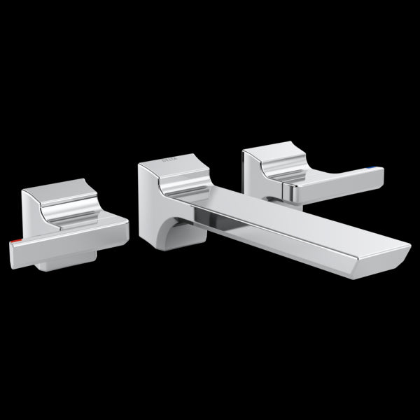 Delta T3599LF-PR-WL Two Handle Wall Mount Bathroom Faucet Trim