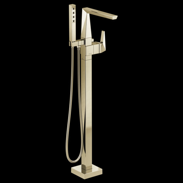 Delta T4743-PR-FL Single Handle Floor Mount Tub Filler Trim