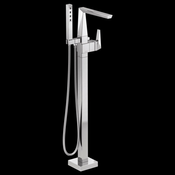 Delta T4743-PR-FL Single Handle Floor Mount Tub Filler Trim