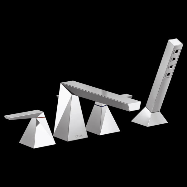 Delta T4743 Two-Handle Roman Tub Trim with Hand Shower