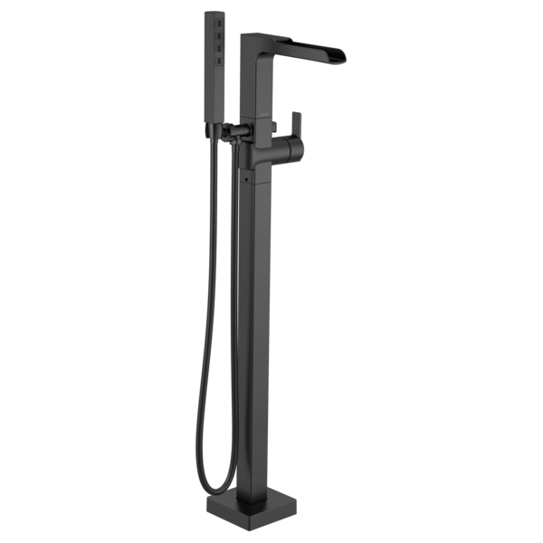 Delta T4768-FL Single Handle Floor Mount Channel Spout Tub Filler Trim with Hand Shower - Parent