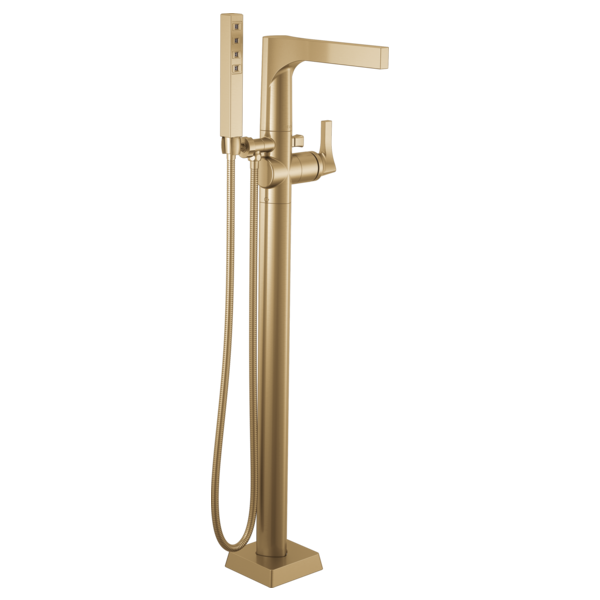 Delta T4774-FL Single Handle Floor Mount Tub Filler Trim with Hand Shower