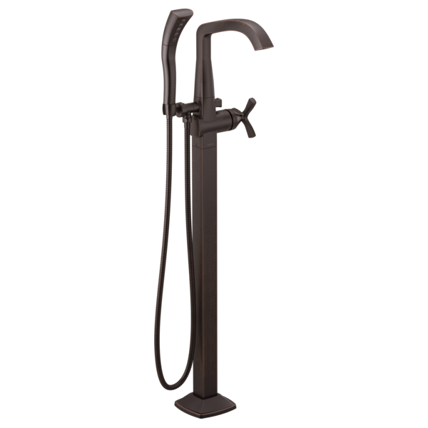Delta T47766-FL Single Handle Floor Mount Tub Filler Trim