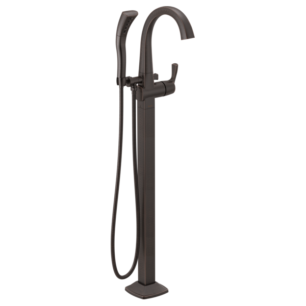 Delta T4777-FL Single Handle Floor Mount Tub Filler Trim