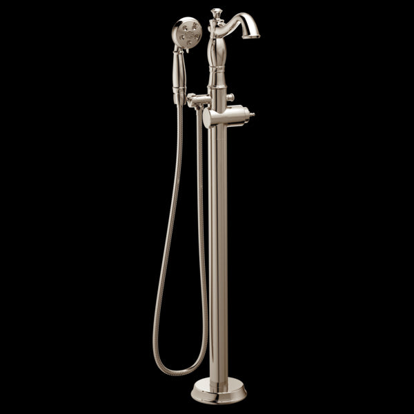 Delta T4797-FL-LHP Single Handle Floor Mount Tub Filler Trim with Hand Shower - Less Handle