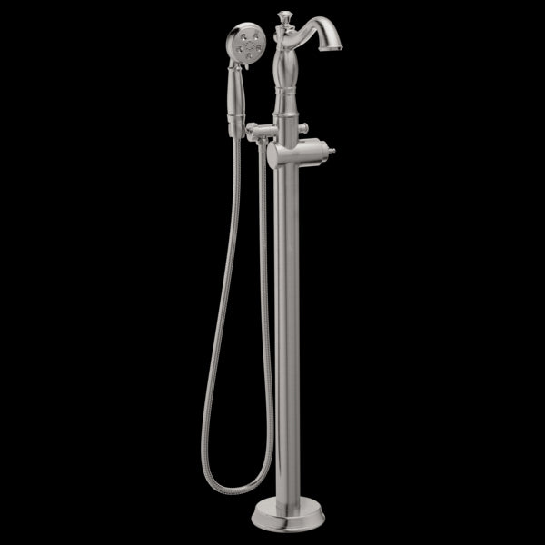 Delta T4797-FL-LHP Single Handle Floor Mount Tub Filler Trim with Hand Shower - Less Handle