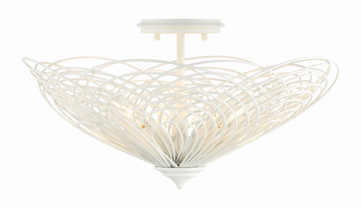 Crystorama DOR-B7703-MT Doral 3 Light Semi Flush Mount - Matte White