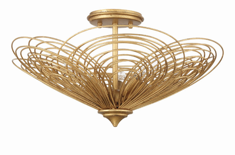 Crystorama DOR-B7703-RG Doral 3 Light Ceiling Mount - Renaissance Gold