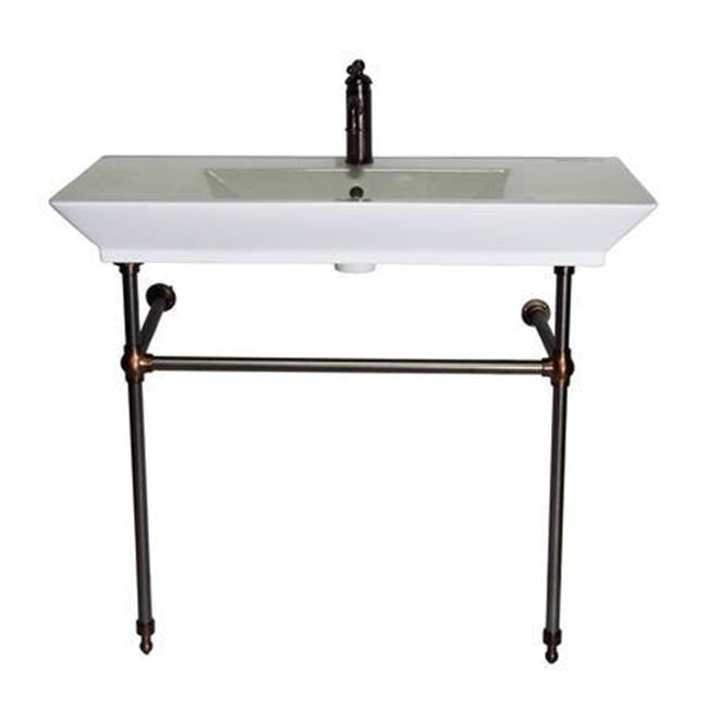 Barclay 963WH Opulence Console 39 - 1/2 Rectangle Bowl 1 - Hole