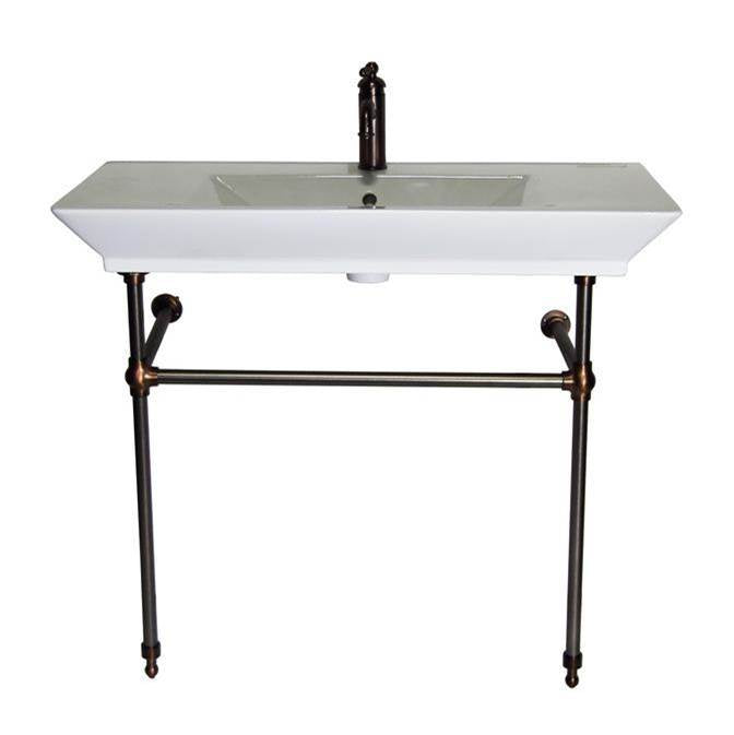 Barclay 963WH Opulence Console 39 - 1/2 Rectangle Bowl 1 - Hole