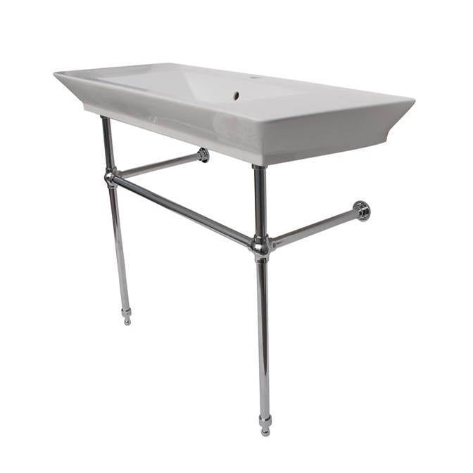 Barclay 964WH Opulence Console 39 - 1/2 Rectangle Bowl 8 Widespread