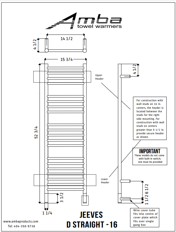 Amba DS-16 Model D Straight  - 16 Width - Parent