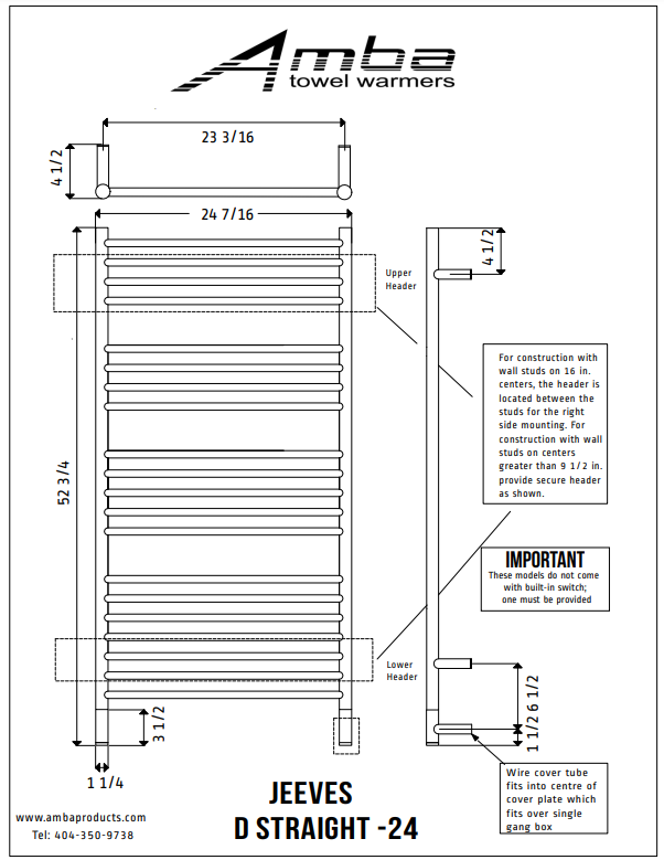 Amba DS-24 Model D Straight  - 24 Width - Parent