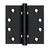 Deltana DSB4NB 4 x 4 Square Hinges, Ball Bearings