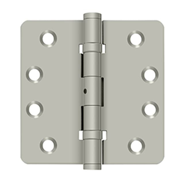 Deltana DSB4R4NB 4 x 4 x 1/4 Radius Hinges, Ball Bearings, NRP, Solid Brass