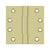 Deltana DSBS4 4x 4 Square Knuckle Hinges, Solid Brass