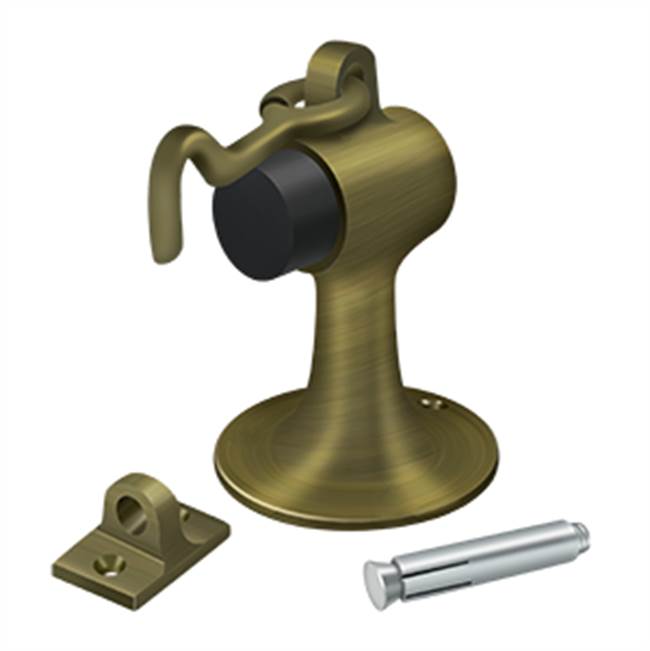 Deltana DSF444 Cement Floor Mount Bumper With  Holder, Solid Brass