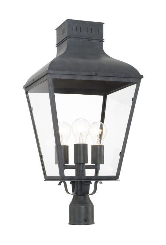 Crystorama DUM-9808-GE Dumont 3 Light Outdoor Lantern Post - Graphite