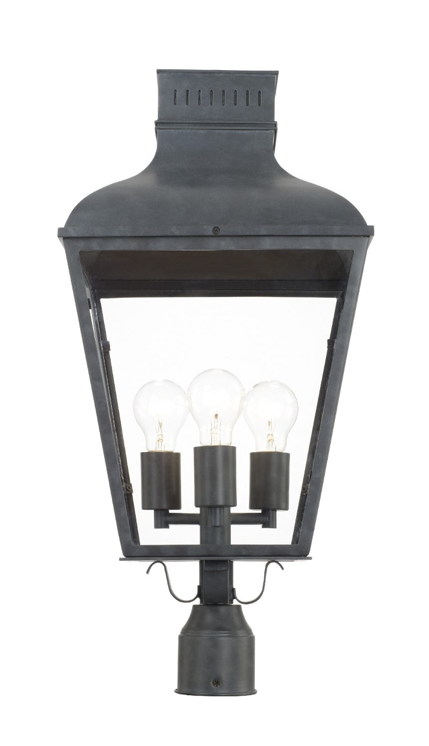 Crystorama DUM-9808-GE Dumont 3 Light Outdoor Lantern Post - Graphite