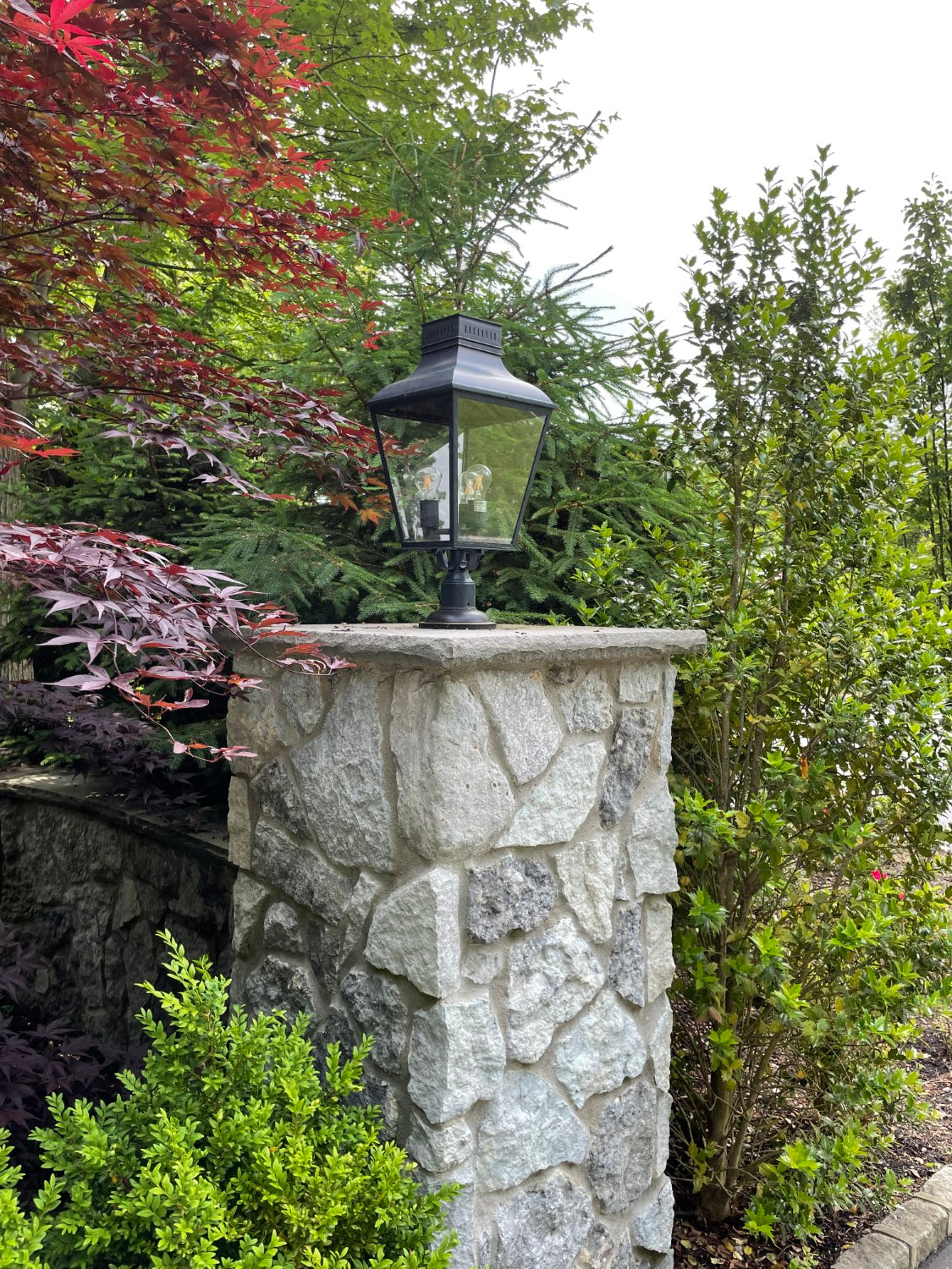 Crystorama DUM-9808-GE Dumont 3 Light Outdoor Lantern Post - Graphite