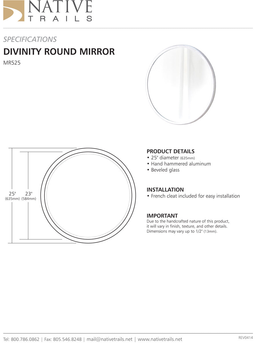 Native Trails MR525 Divinity Round Mirror
