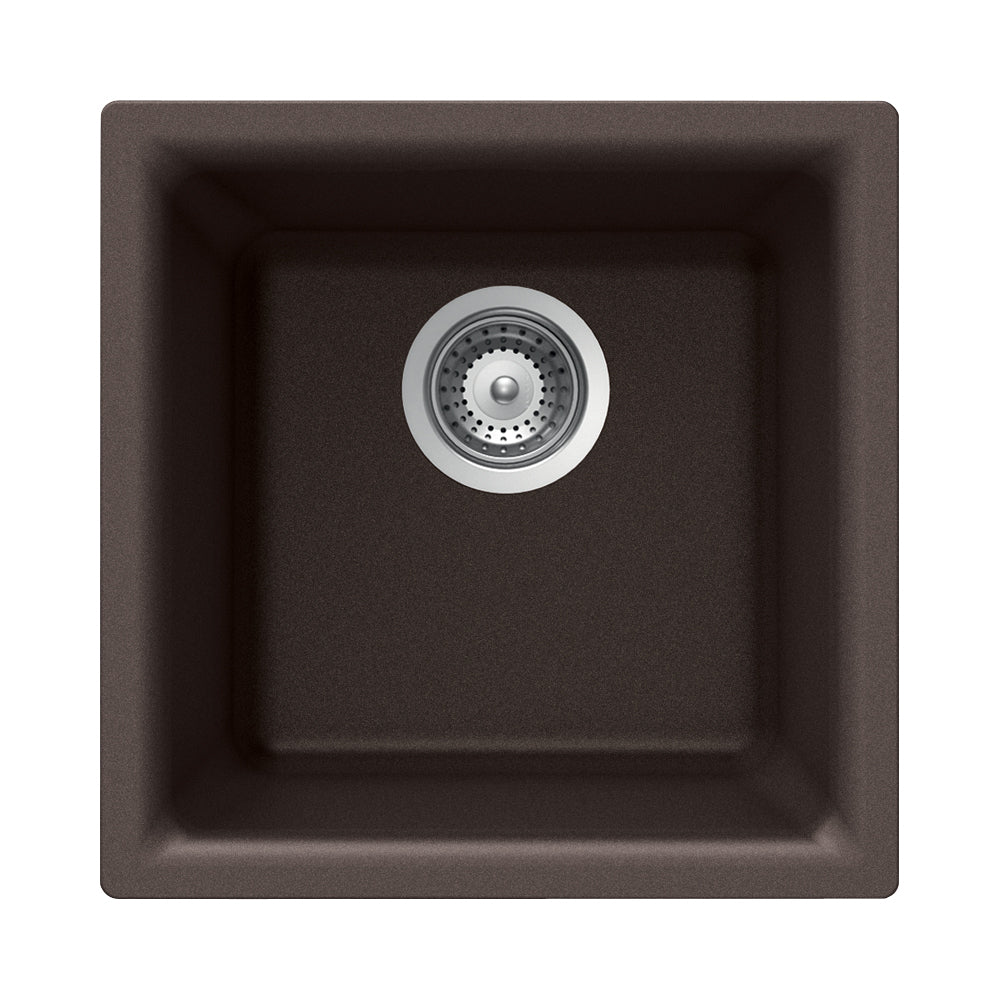 Houzer E-100 Quartztone 16 inch Cloud Granite Composite Dual Mount Topmount or Undermount Single Bowl Bar Sink