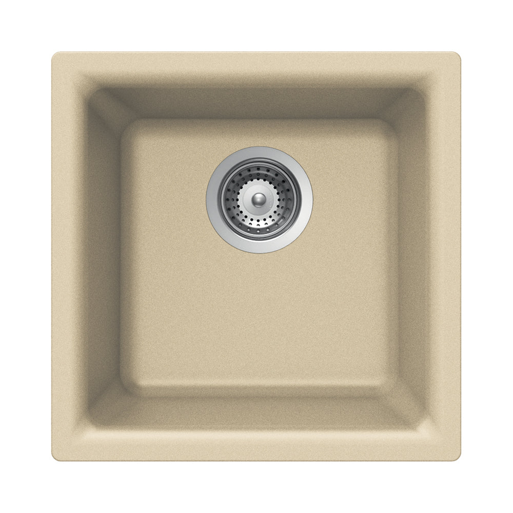 Houzer E-100 Quartztone 16 inch Cloud Granite Composite Dual Mount Topmount or Undermount Single Bowl Bar Sink