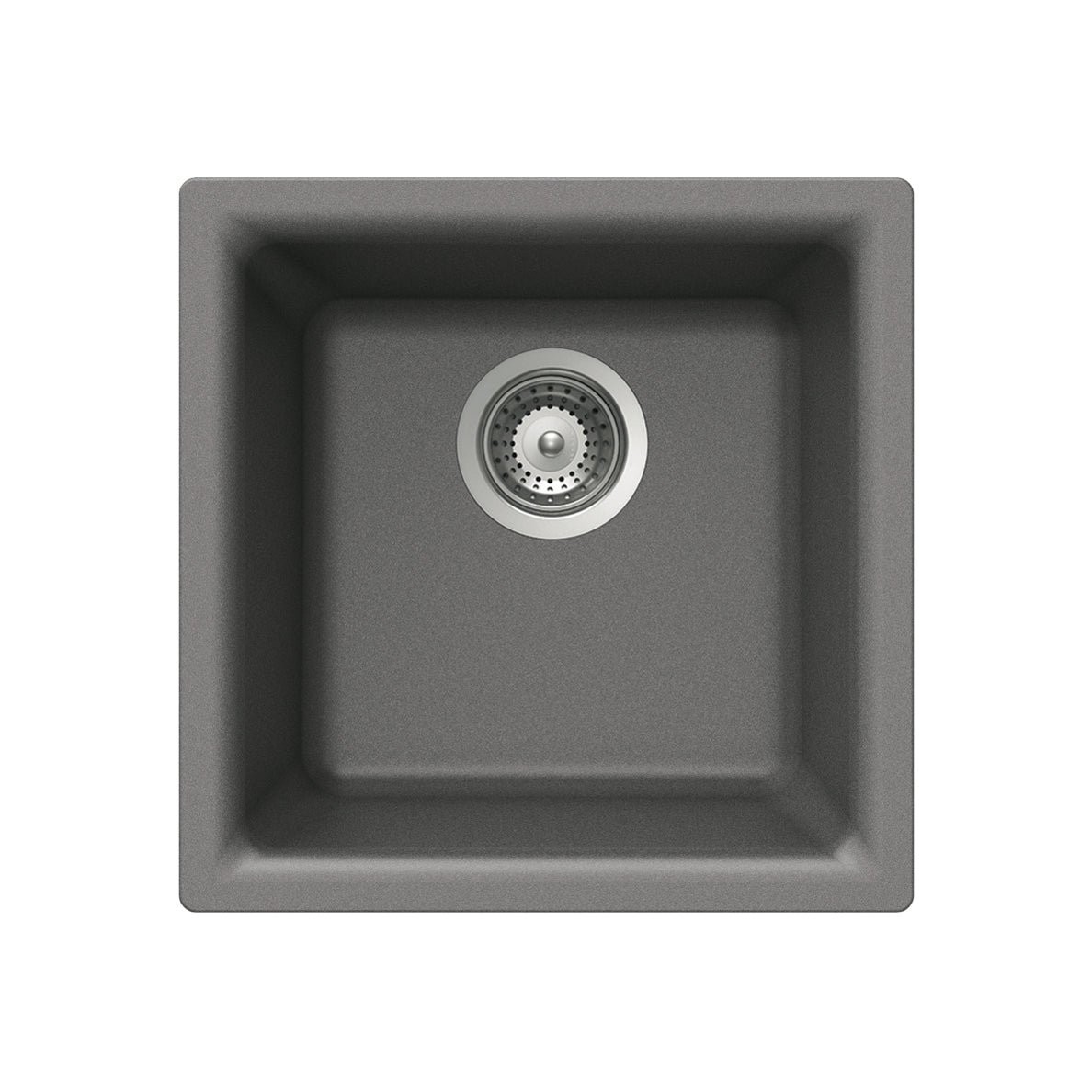 Houzer E-100 Quartztone 16 inch Cloud Granite Composite Dual Mount Topmount or Undermount Single Bowl Bar Sink
