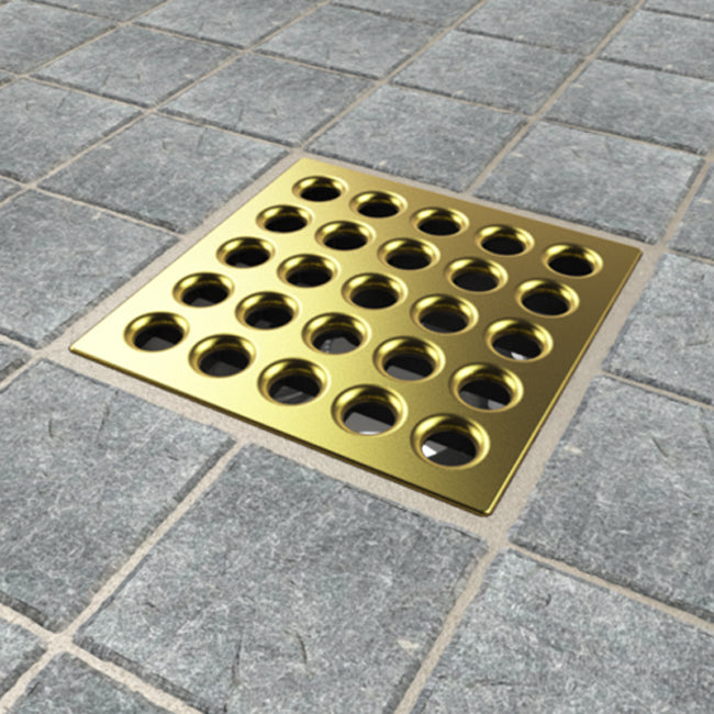 eBBe square Grate 3.75" x 3.75" 304 Stainless Steel Plate Drain