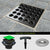 Ebbe E4401 Square Drain Grate, E4022 ABS Clamp Collar w/ Drain Riser, Hair Trap & T-Puller