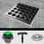 Ebbe E4401 Square Drain Grate, E4022 ABS Clamp Collar w/ Drain Riser, Hair Trap & T-Puller