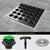 Ebbe E4401 Square Drain Grate, E4022 ABS Clamp Collar w/ Drain Riser, Hair Trap & T-Puller