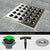 Ebbe E4401 Square Drain Grate, E4024 PVC Clamp Collar w/ Drain Riser, Hair Trap & T-Puller