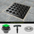 Ebbe E4401 Square Drain Grate, E4024 PVC Clamp Collar w/ Drain Riser, Hair Trap & T-Puller