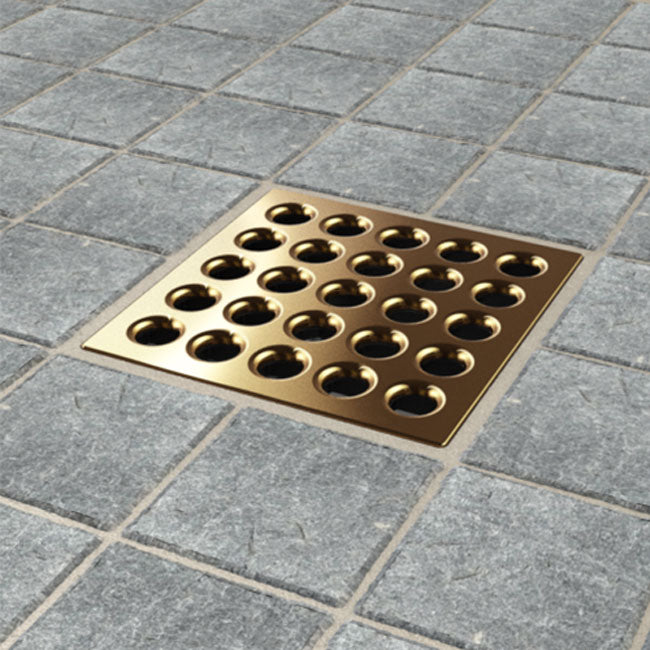 eBBe square Grate 3.75" x 3.75" 304 Stainless Steel Plate Drain