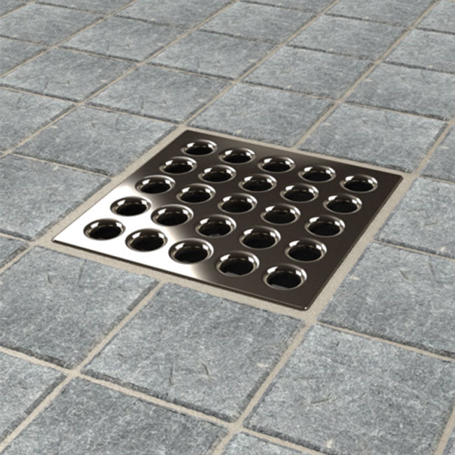 eBBe square Grate 3.75" x 3.75" 304 Stainless Steel Plate Drain