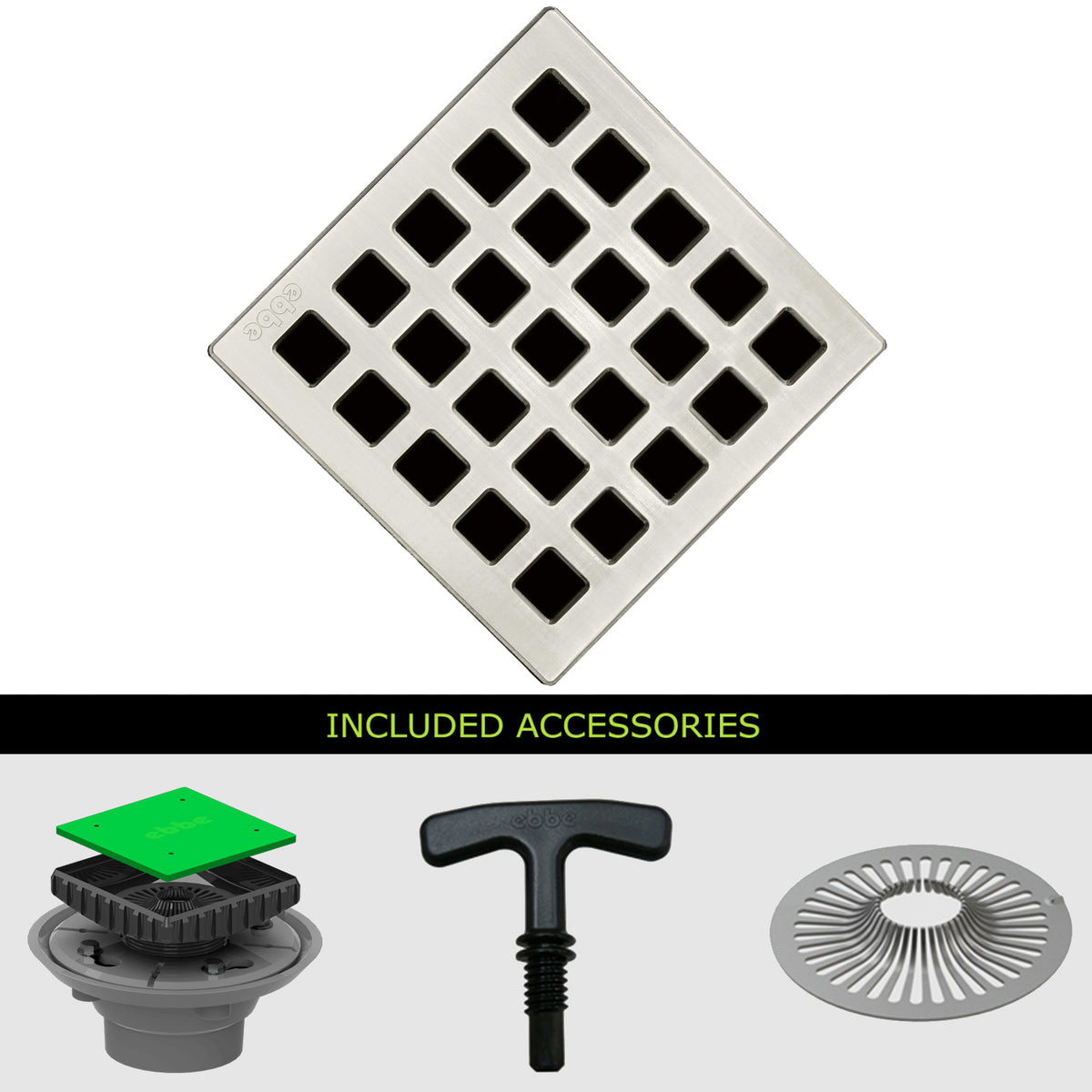 Ebbe E4803-E4024 Unique Grate with PVC Clamp Collar Drain - Parent