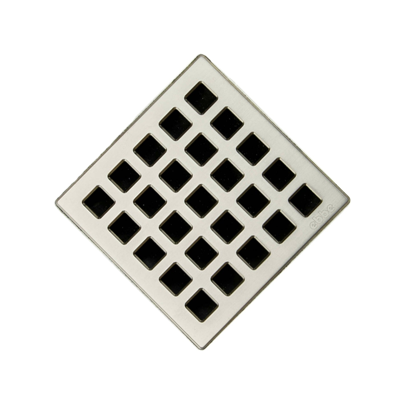 eBBe E4803 Quadra 3.75" x 3.75" 304 Stainless Steel Drain in Polished Stainless