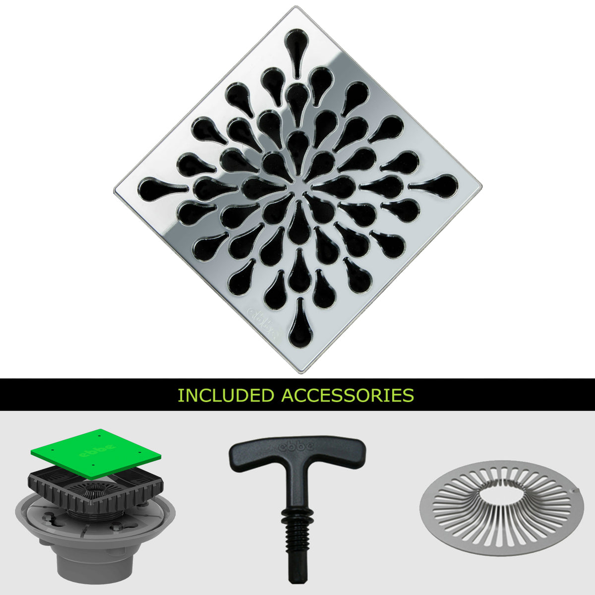Ebbe E4805-E4024 Unique Grate with PVC Clamp Collar Drain