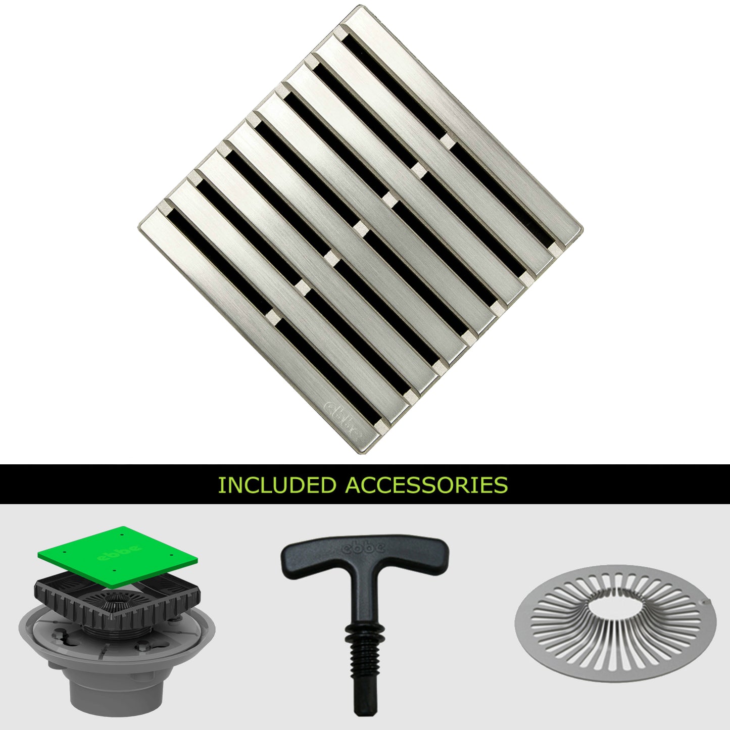 Ebbe E4811-E4024 Unique Grate with PVC Clamp Collar Drain - Parent