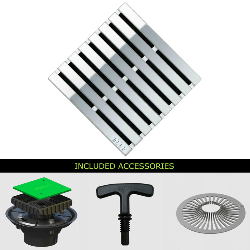 Ebbe E4811-E4022 Unique Grate with ABS Clamp Collar Drain