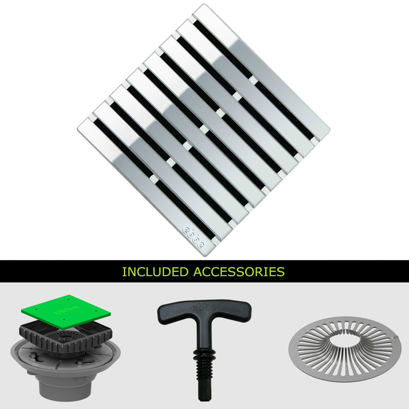 Ebbe E4811-E4024 Unique Grate with PVC Clamp Collar Drain