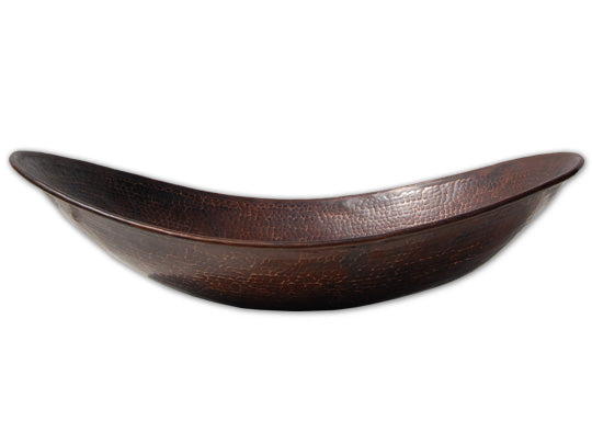 Eden Bath EB_C006AD Copper Canoe Shaped Vessel Sink, Antique Dark Copper