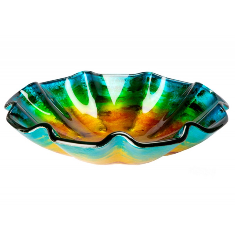 Eden Bath EB_GS05 Wave Rim Multi Color Glass Vessel Sink