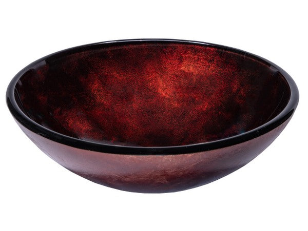 Eden Bath EB_GS09 Red Copper Reflections Glass Vessel Sink