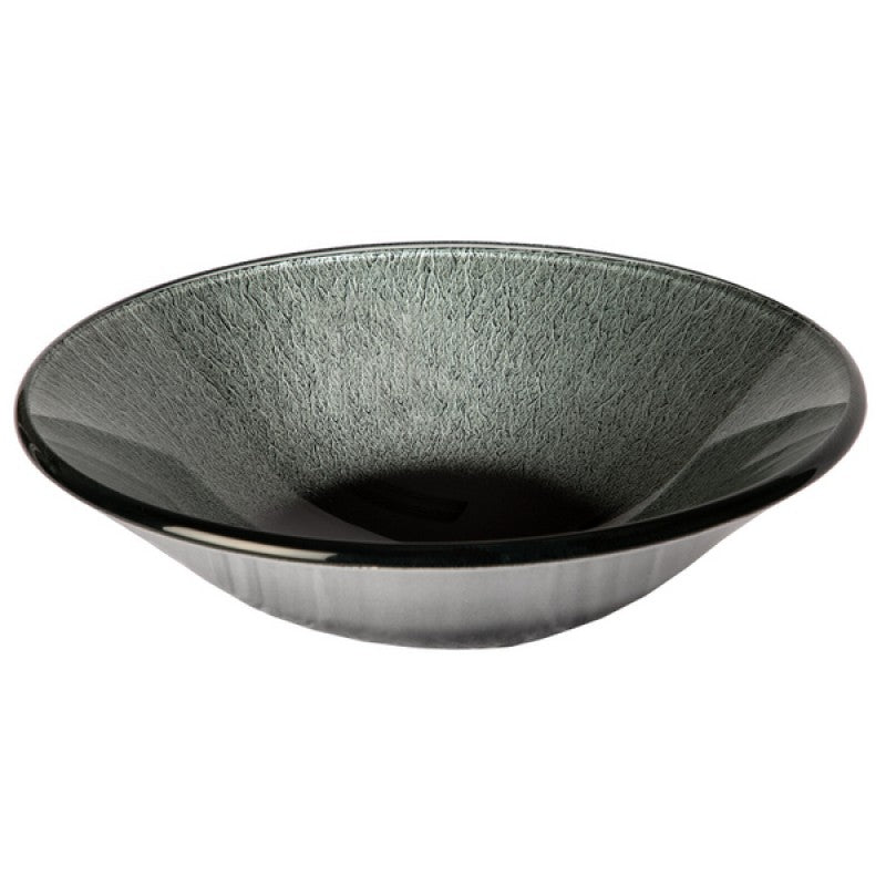 Eden Bath EB_GS36 Silver Streams Black Glass Vessel Sink