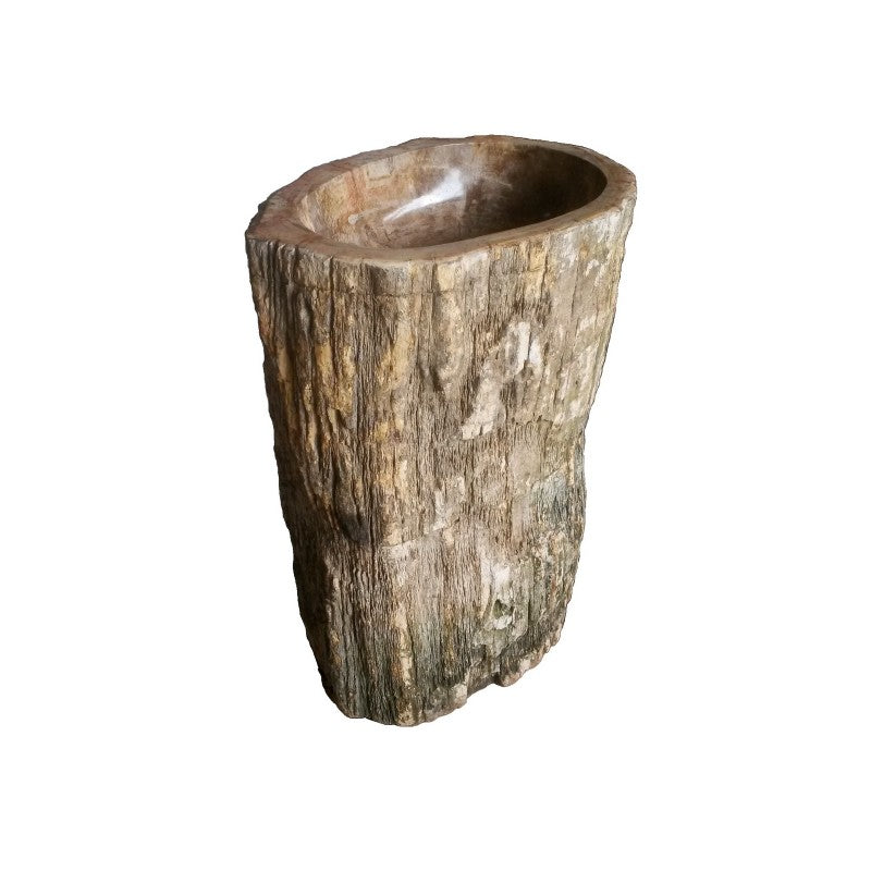 Eden Bath EB_S033PW-P Natural Stone Pedestal Sink, Petrified Wood
