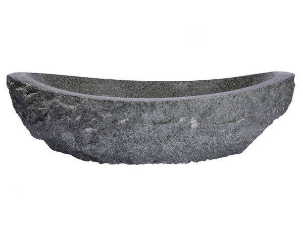Eden Bath EB_S035PD-P Padang Dark Granite Canoe Sink With Natural Split Exterior